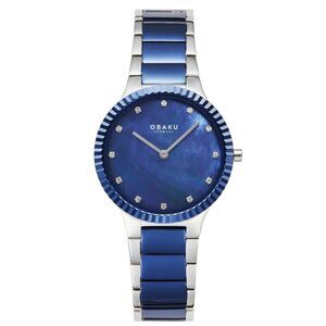 Obaku Women's Linje Blue Dial Watch - V292LXHLSK